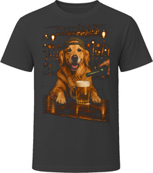Golden Retriever Drinking Beer at the Bar T Shirt Golden Retriever Drinking Beer at the Bar T Shirt