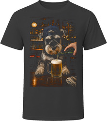 Miniature Schnauzer Drinking Beer at the Bar T Shirt Miniature Schnauzer Drinking Beer at the Bar T Shirt