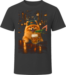 Pomeranian Drinking Beer at the Bar T Shirt Pomeranian Drinking Beer at the Bar T Shirt