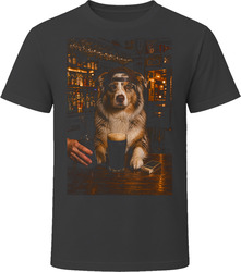 Miniature American Shepherd Drinking Beer at the Bar T Shirt Miniature American Shepherd Drinking Beer at the Bar T Shirt