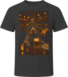 Wirehaired Pointing Griffon Drinking Beer at the Bar T Shirt