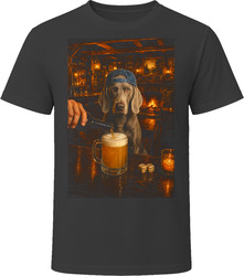Weimaraner Drinking Beer at the Bar T Shirt Weimaraner Drinking Beer at the Bar T Shirt