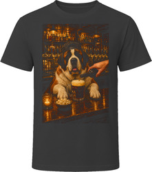 Saint Bernard Drinking Beer at the Bar T Shirt Saint Bernard Drinking Beer at the Bar T Shirt