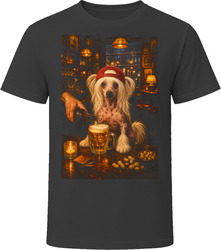 Chinese Crested Drinking Beer at the Bar T Shirt Chinese Crested Drinking Beer at the Bar T Shirt