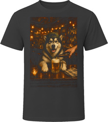 Alaskan Malamute Drinking Beer at the Bar T Shirt Alaskan Malamute Drinking Beer at the Bar T Shirt