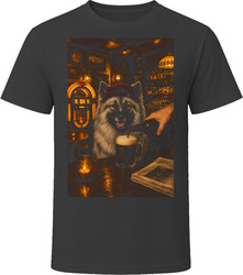Keeshond Drinking Beer at the Bar T Shirt Keeshond Drinking Beer at the Bar T Shirt