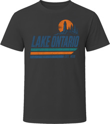 Lake Ontario Est 1615 Retro Stripe T Shirt Lake Ontario Est 1615 Retro Stripe T Shirt
