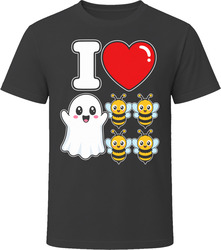 I Love Boo Bees Funny Halloween Ghost Bee Pun T-Shirt