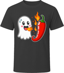 Ghost Pepper Funny Halloween Hot Sauce Spicy Food Pun T-Shirt