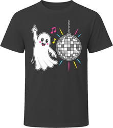 Boogie Funny Halloween Ghost Disco Ball Dance Party Pun T-Shirt