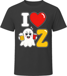 I Love Boo Z Funny Halloween Ghost Booze Drinking Pun T-Shirt