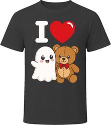 I Love Boo Bear Funny Halloween Ghost Teddy Bear Couples Pun T-Shirt