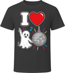 I Love Boogie Funny Halloween Ghost Disco Ball Dance Party Pun T-Shirt