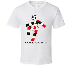 Italia 90 World Cup Mascot Ciao Soccer T Shirt Italia 90 World Cup Mascot Ciao Soccer T Shirt