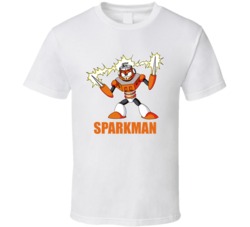 Sparkman Megaman 3 Boss Robot NES Videogame T Shirt Sparkman Megaman 3 Boss Robot NES Videogame T Shirt