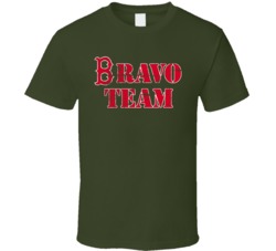 Bravo Team Boston Baseball Military Green Distressed T Shirt Bravo Team Boston Baseball Military Green Distressed T Shirt