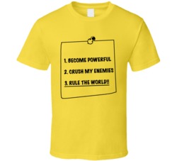 Post It 3M Funny To Do List Parody Rule The World T Shirt