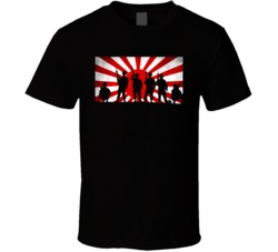 Soldiers In A Blood Red Dawn With Japanese Rising Sun Flag T Shirt Soldiers In A Blood Red Dawn With Japanese Rising Sun Flag T Shirt