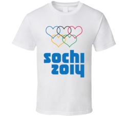Olympic Rings In Heart Shapes Sochi 2014 Russia T Shirt Olympic Rings In Heart Shapes Sochi 2014 Russia T Shirt