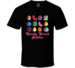 Candy Crush Addict Game App Color Bomb Stripes T Shirt Candy Crush Addict Game App Color Bomb Stripes T Shirt