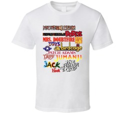 Robin Williams Movie Titles Collage Filmography T Shirt Robin Williams Movie Titles Collage Filmography T Shirt