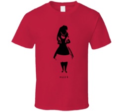 Alice In Wonderland Stencil Red T Shirt