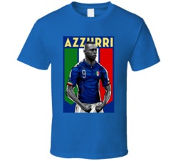 Italia World Cup 2014 Mario Balotelli Futbol T Shirt