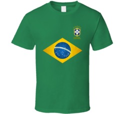 Brazil Flag World Soccer Football Fan Tribute T Shirt