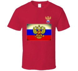 Russian Flag World Soccer Football Fan Tribute T Shirt