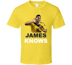 James Rodriguez Knows Colombia Soccer Futbol World Cup T Shirt