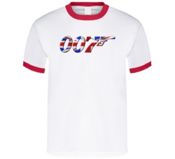 James Bond 007 British Spy Movie Union Jack Tribute T Shirt James Bond 007 British Spy Movie Union Jack Tribute T Shirt
