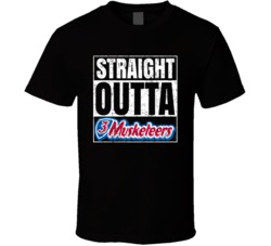 Straight Outta 3 Musketeers Chocolate Bar Parody T Shirt Straight Outta 3 Musketeers Chocolate Bar Parody T Shirt