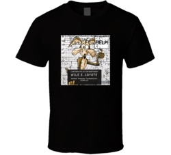 Wile E Coyote Mugshot Cartoon Fan Art T Shirt Wile E Coyote Mugshot Cartoon Fan Art T Shirt