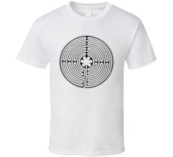 Labyrinth Maze Design White T Shirt Labyrinth Maze Design White T Shirt