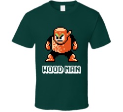 Wood Man Mega Man 2 Robot Enemy NES Video Game T Shirt Wood Man Mega Man 2 Robot Enemy NES Video Game T Shirt