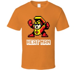 Heat Man Mega Man 2 Robot Enemy NES Video Game T Shirt Heat Man Mega Man 2 Robot Enemy NES Video Game T Shirt
