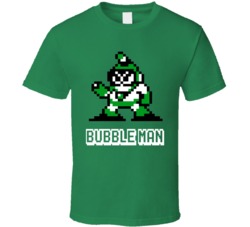 Bubble Man Mega Man 2 Robot Enemy NES Video Game T Shirt Bubble Man Mega Man 2 Robot Enemy NES Video Game T Shirt
