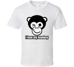 I Love My Monkey Funny T Shirt