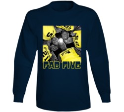 Fab Five Basketball Chris Webber Galena Rose Long Sleeve T Shirt
