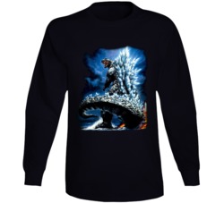 Godzilla Monster Movie Retro Long Sleeve T Shirt