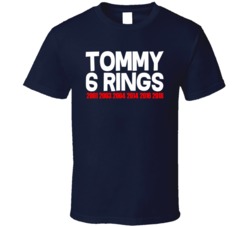 Tom Brady Tommy 6 Rings New England Football Sports Cool T Shirt