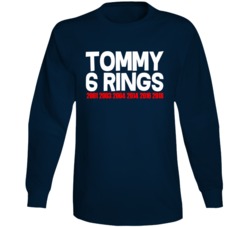 Tom Brady Tommy 6 Rings New England Football Sports Cool Long Sleeve T