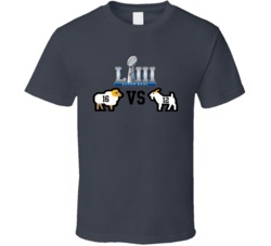 Ram Vs Goat Jared Goff Tom Brady New England Los Angeles Football T Sh