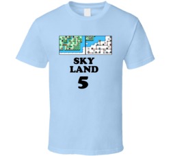 Super Mario Brothers 3 Sky Land 5 Nes Video Game T Shirt
