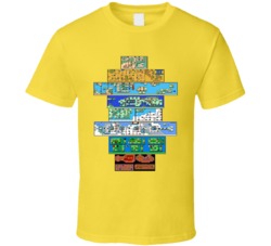 Super Mario Brothers 3 Maps Lands Worlds Nes Video Game T Shirt