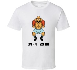 Bald Bull Mike Tyson Punch Out Nes  Win Loss Record T Shirt