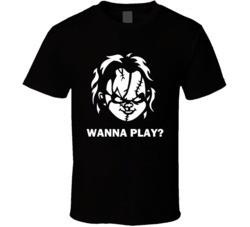 Child's Play Chucky Horror Movie Quote Presto Wanna Play T Shirt Child's Play Chucky Horror Movie Quote Presto Wanna Play T Shirt
