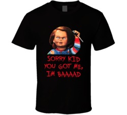 Child's Play Chucky Horror Movie Quote Im Bad Cool T Shirt Child's Play Chucky Horror Movie Quote Im Bad Cool T Shirt