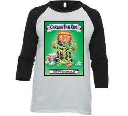 Garbage Pail Kids Trading Cards Drippy Donald Baseball Raglan T Shirt Garbage Pail Kids Trading Cards Drippy Donald Baseball Raglan T Shirt