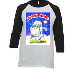 Garbage Pail Kids Trading Cards Ashcan Andy Baseball Raglan T Shirt Garbage Pail Kids Trading Cards Ashcan Andy Baseball Raglan T Shirt